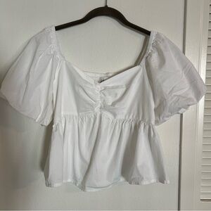 Japna White Puff Sleeve Blouse